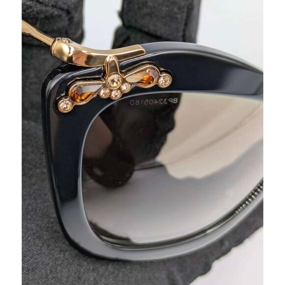Pre-owned Miu Miu Women’s Embellished Cat Eye SMU 03P Sunglasses Brown/Black main image 11